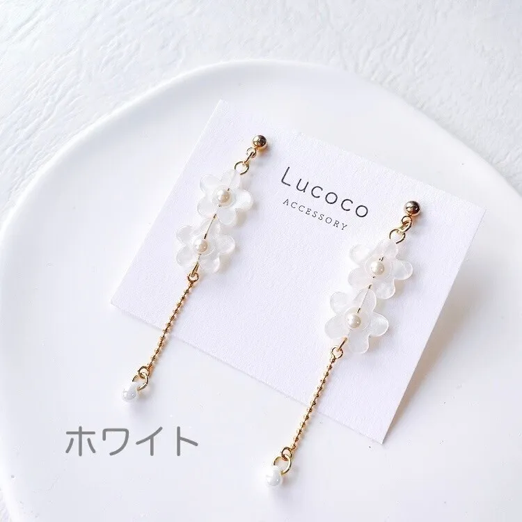 🌷フラワーモチーフ揺れるピアス（イヤリング）｜パステルカラー ｜選べるカラー