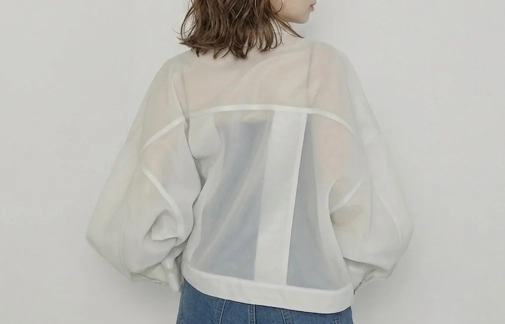 稼祭🔥Sheer Ponte Drawstring Jacket / シアーダンボールジャケット