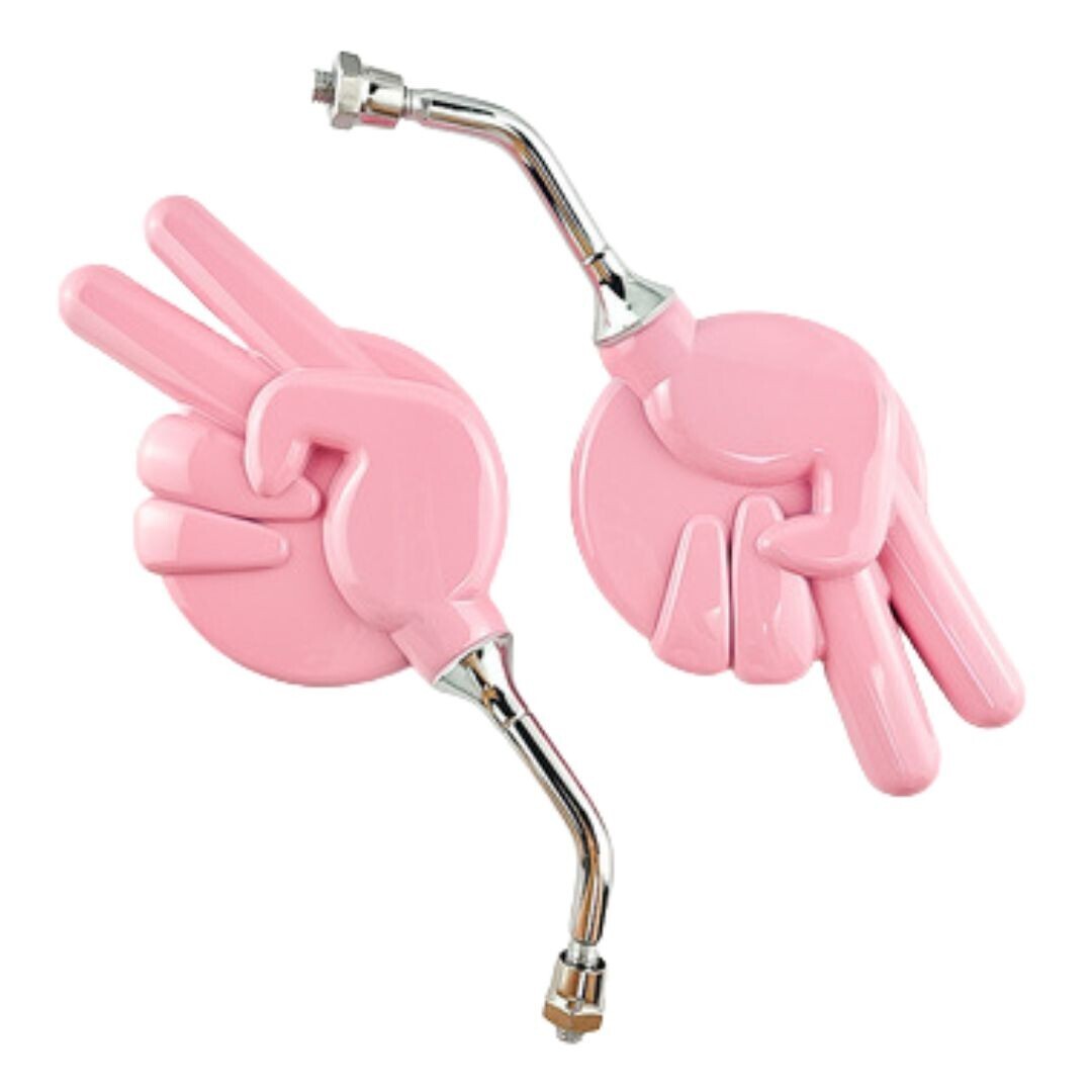 左右セット じゃんけんミラー ネジ 8mm 正ネジ チョキ バイク 原付 バックミラー ピースミラー