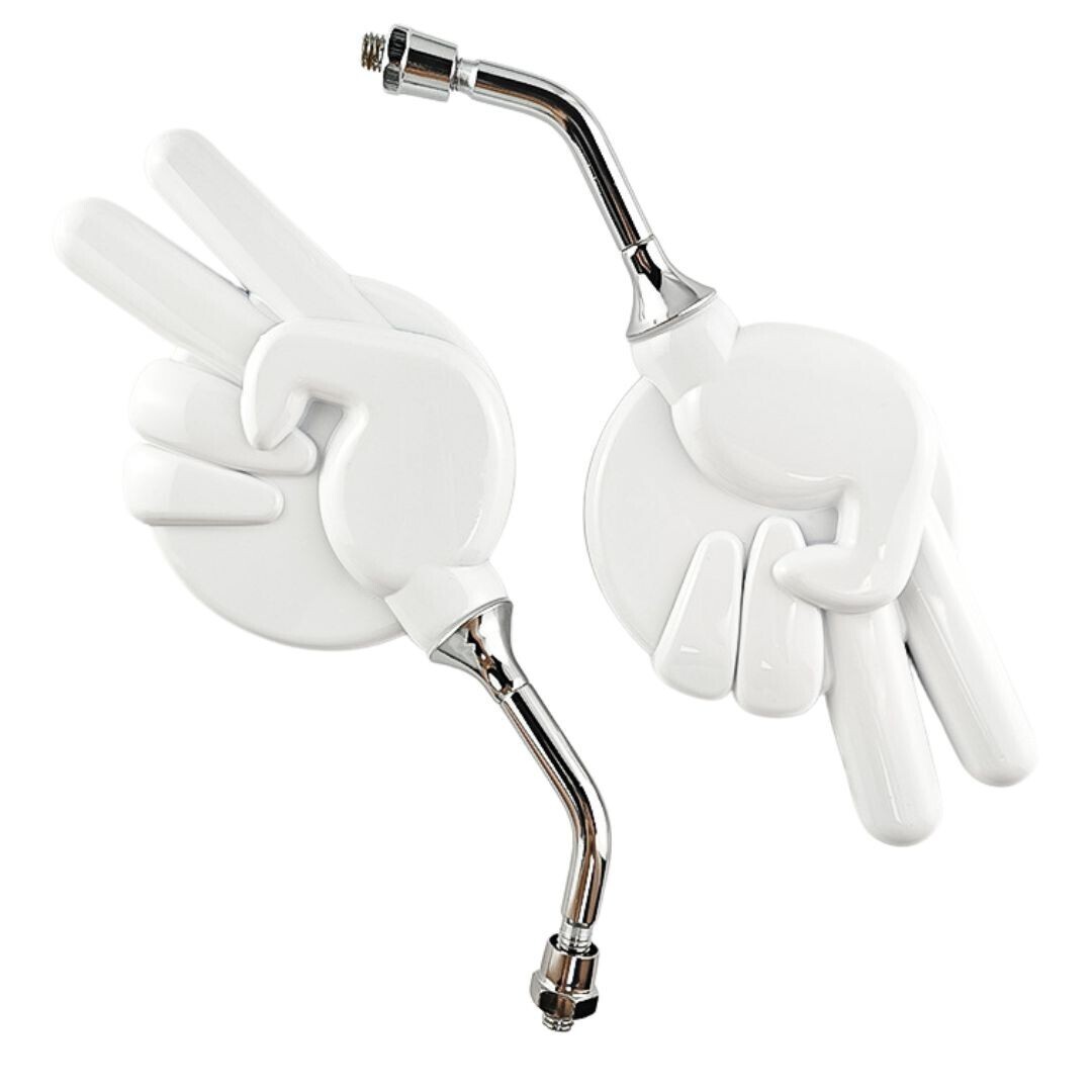 左右セット じゃんけんミラー ネジ 8mm 正ネジ チョキ バイク 原付 バックミラー ピースミラー