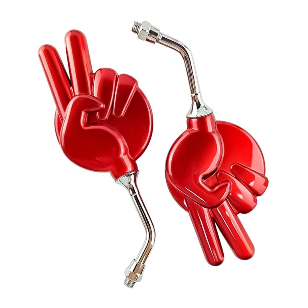 左右セット じゃんけんミラー ネジ 8mm 正ネジ チョキ バイク 原付 バックミラー ピースミラー