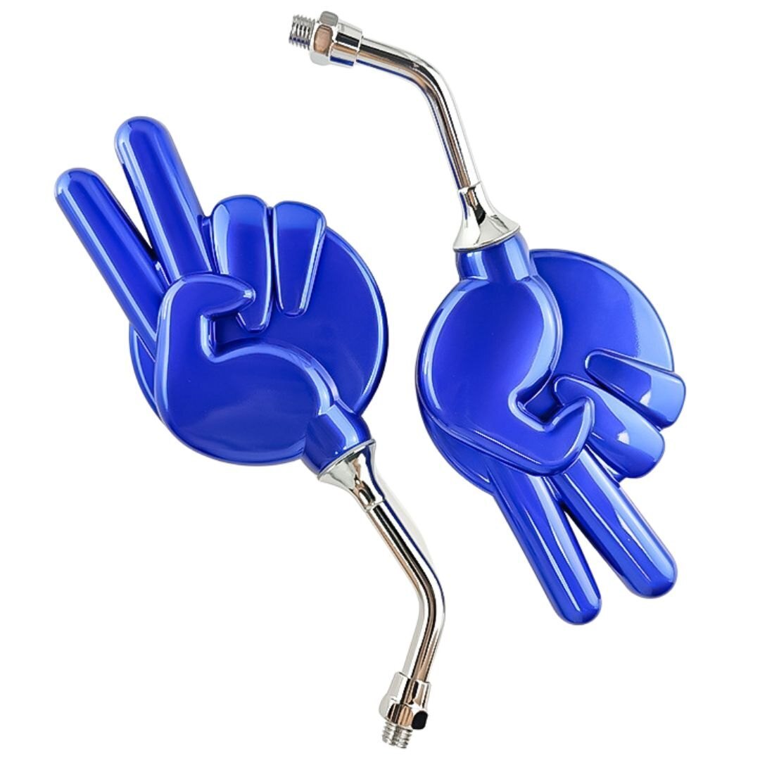 左右セット じゃんけんミラー ネジ 8mm 正ネジ チョキ バイク 原付 バックミラー ピースミラー