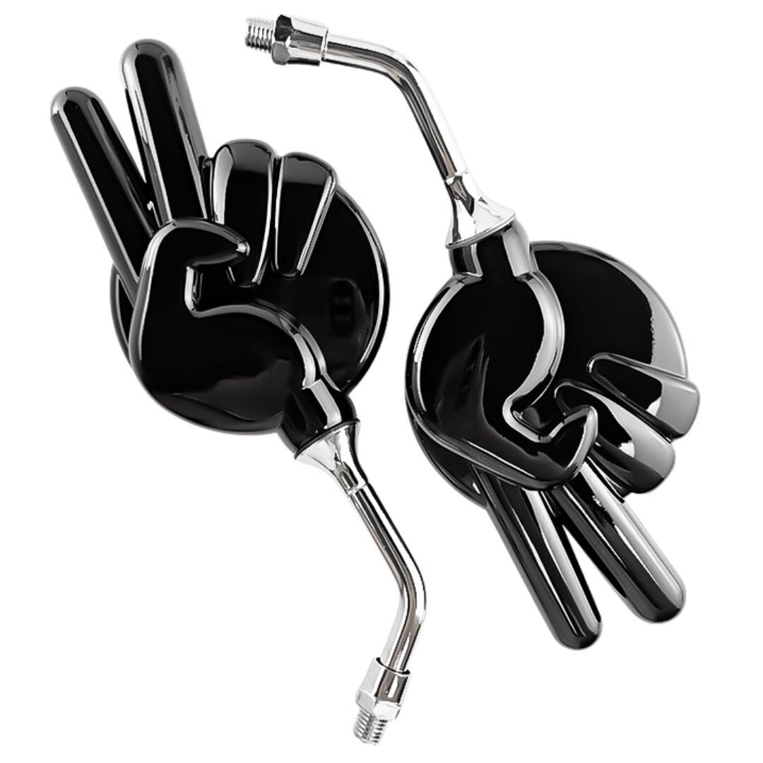 左右セット じゃんけんミラー ネジ 8mm 正ネジ チョキ バイク 原付 バックミラー ピースミラー