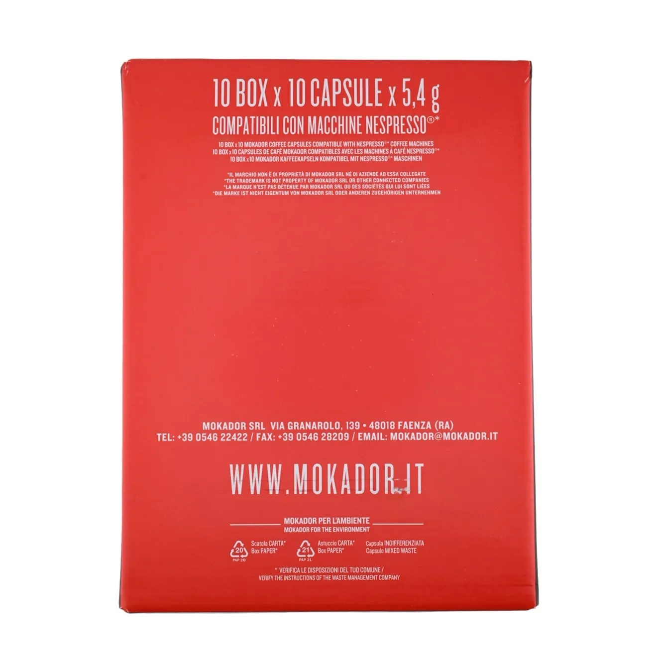 MOKADOR Espresso Aromatico 互換カプセル100個入り