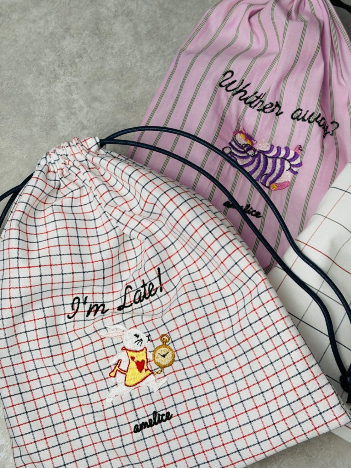 【うさぎ】オリジナル刺繍巾着バッグ