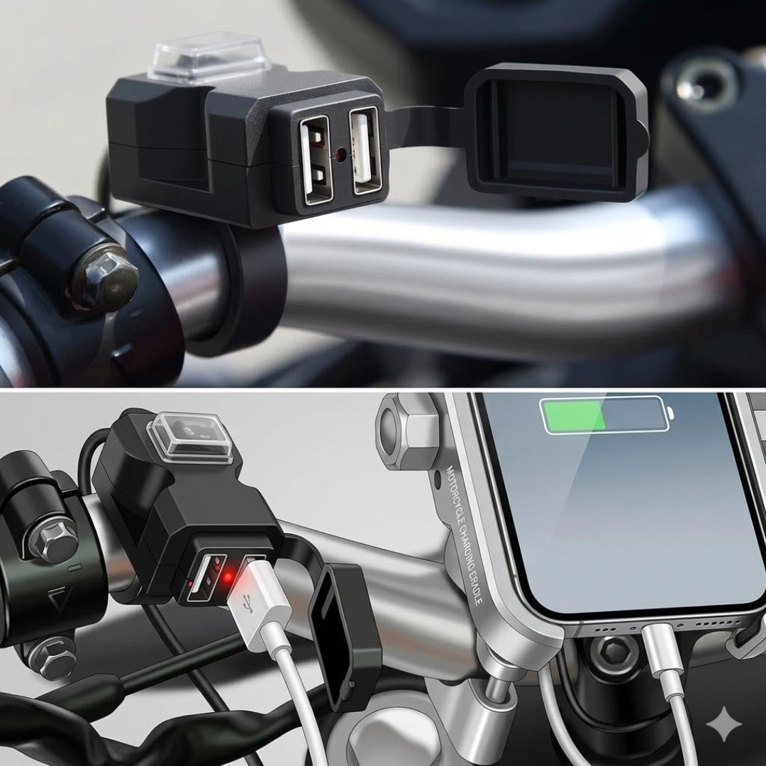 バイク用 USB充電器 2ポート 電源スイッチ付き 12V 24V USB電源 USBチャージャー
