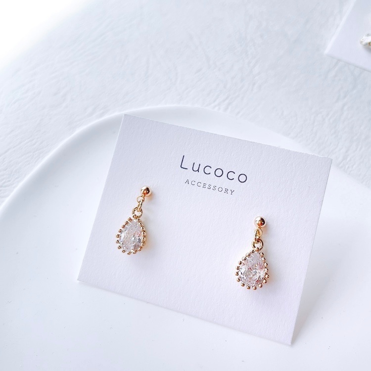 ✨しずく型キュービックジルコニアピアス/イヤリング｜シンプルデザイン