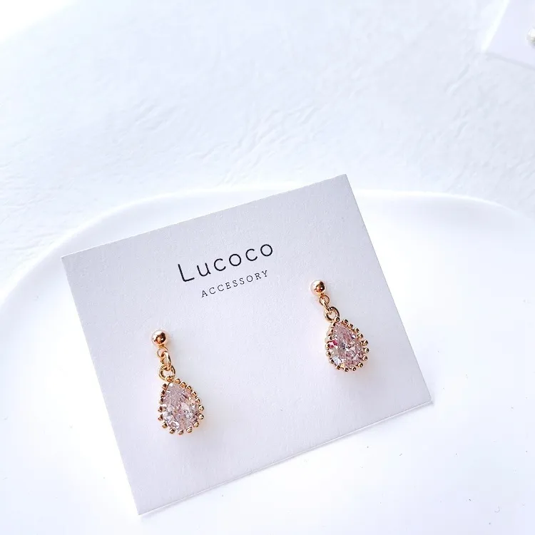 ✨しずく型キュービックジルコニアピアス/イヤリング｜シンプルデザイン