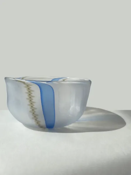 吹きガラス_器_Bowl_Flow Line – Azure