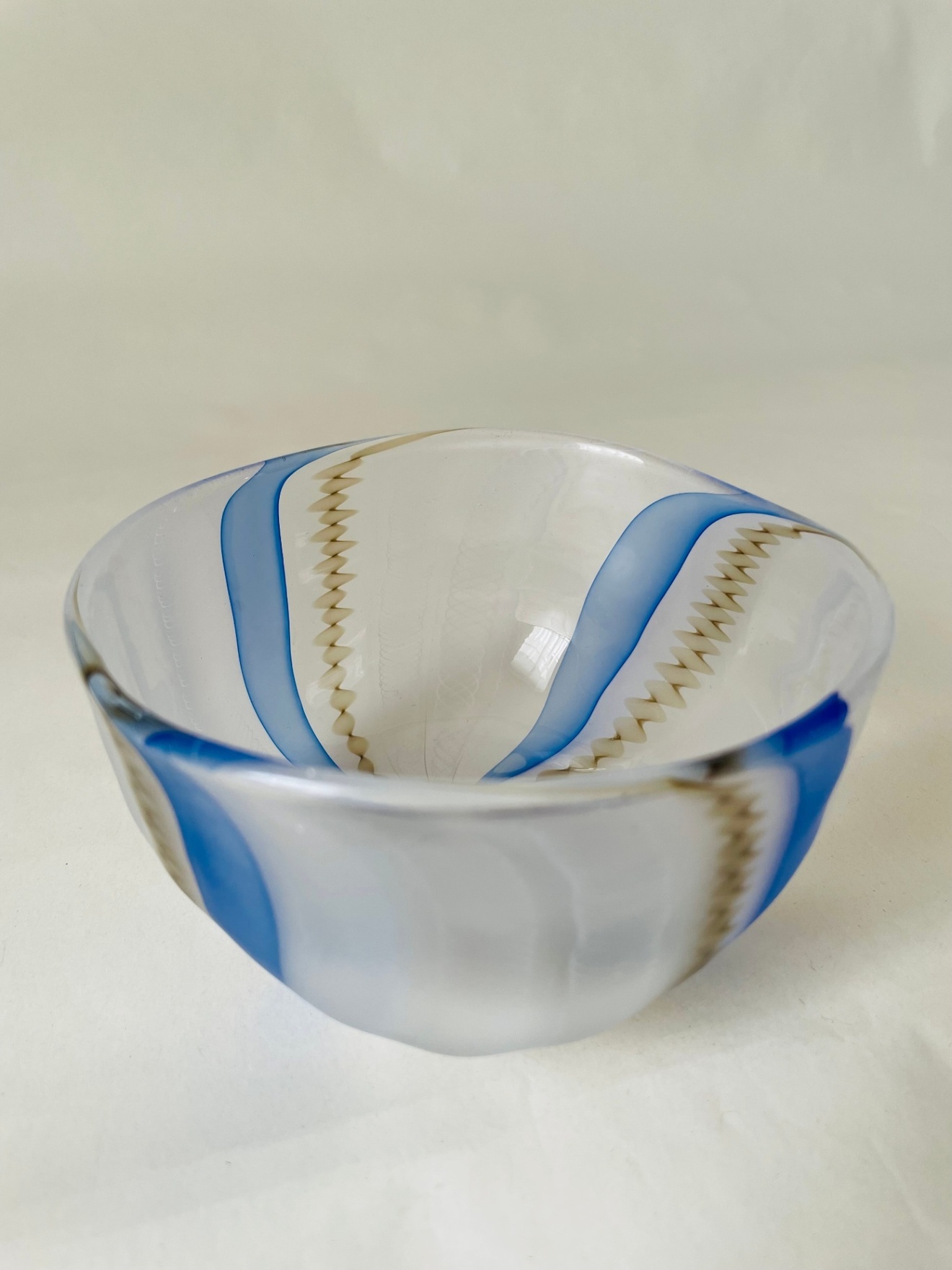 吹きガラス_器_Bowl_Flow Line – Azure