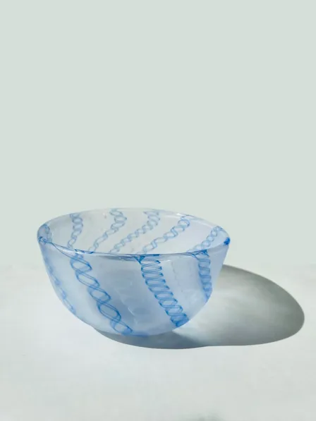 吹きガラス_器_Bowl_Flow Line – Aqua