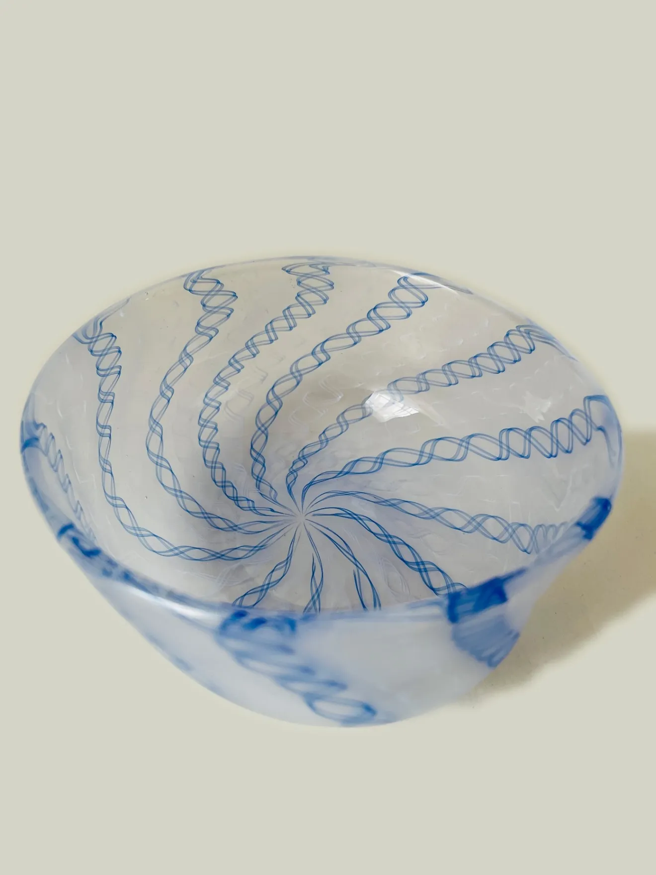 吹きガラス_器_Bowl_Flow Line – Aqua