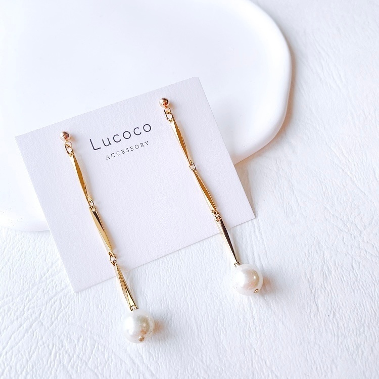 ✨ロングパール ピアス/イヤリング