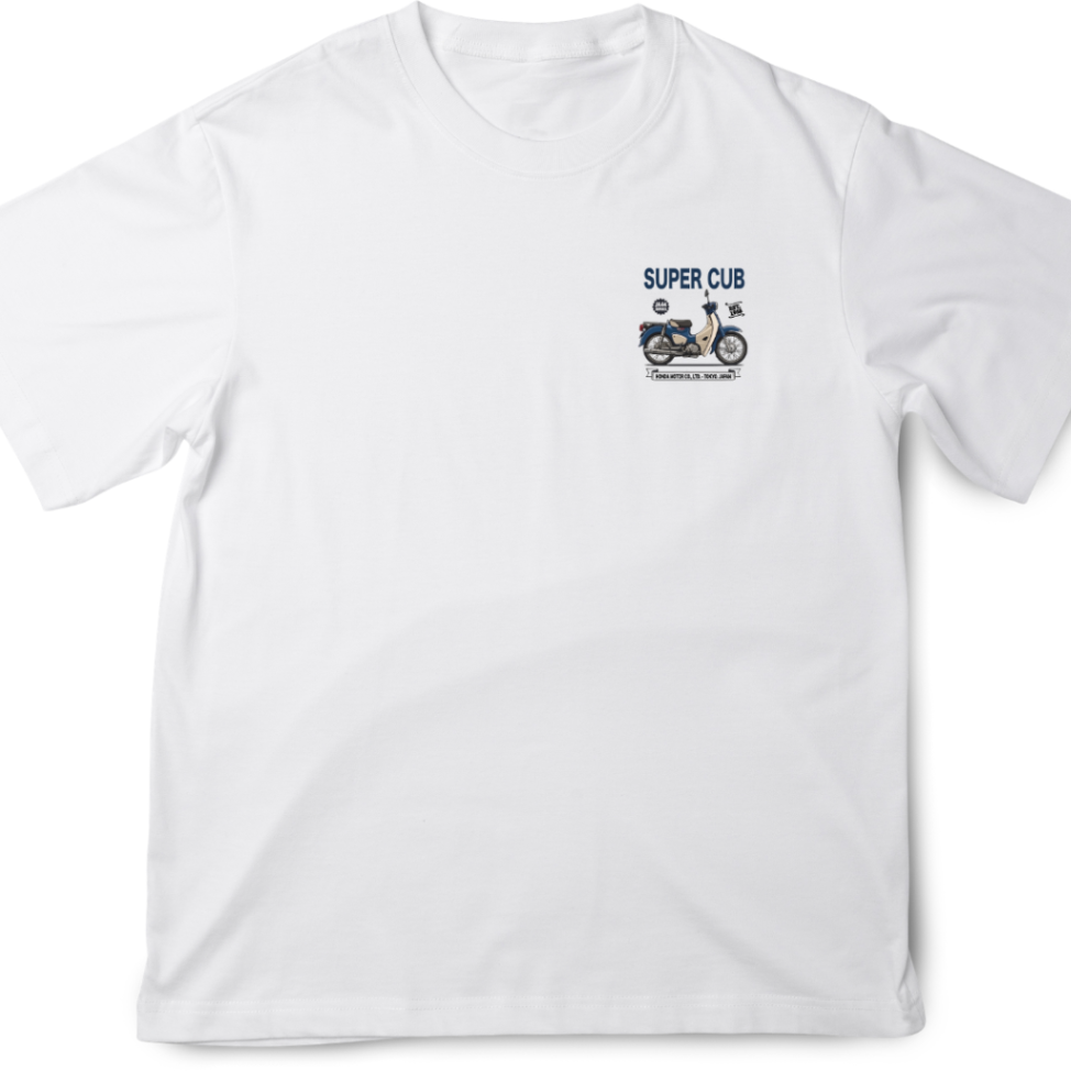 リベ特別価格⭐️ホンダ スーパーカブ JA44 ヘリテージデザイン ワンポイントTシャツ（ホワイト）