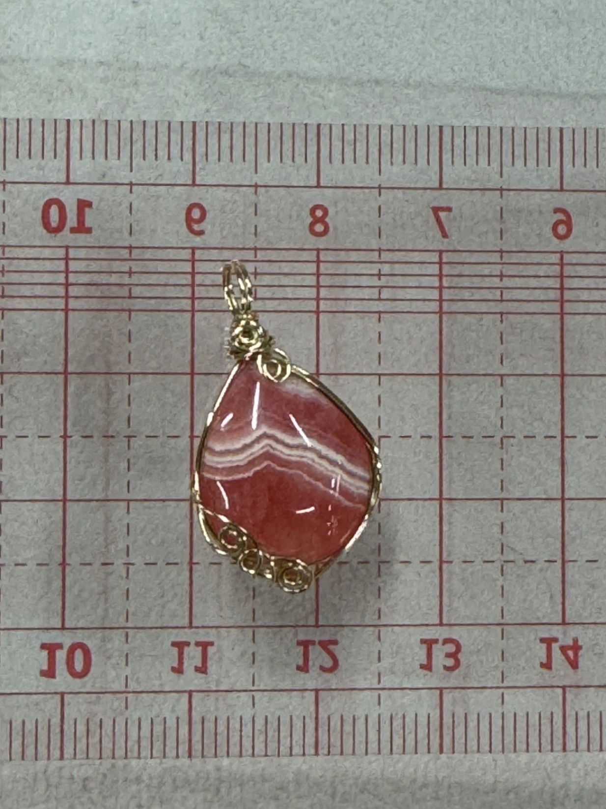 【ハンドメイド】薔薇色の雫🌹アルゼンチン産ロードクロサイト🌹ペントップ
