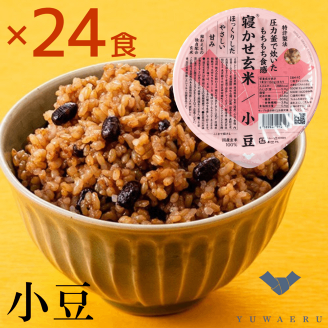 結わえる 寝かせ玄米ごはんパック 小豆ブレンド 160g×24食｜特許製法もちもち食物繊維たっぷり
