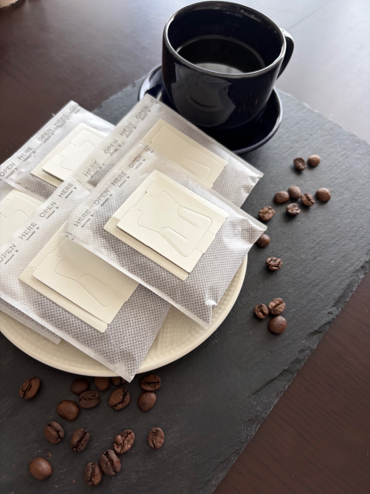 送料込み・5杯分、ぎゅっとひと袋に❣️自家焙煎ドリップバッグ5包おまとめエコセット【行楽アイテム】