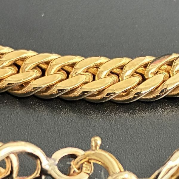 【フランス製・K18GF】ダブル喜平ブレスレット 18cm ゴールドフィルド 金張り
