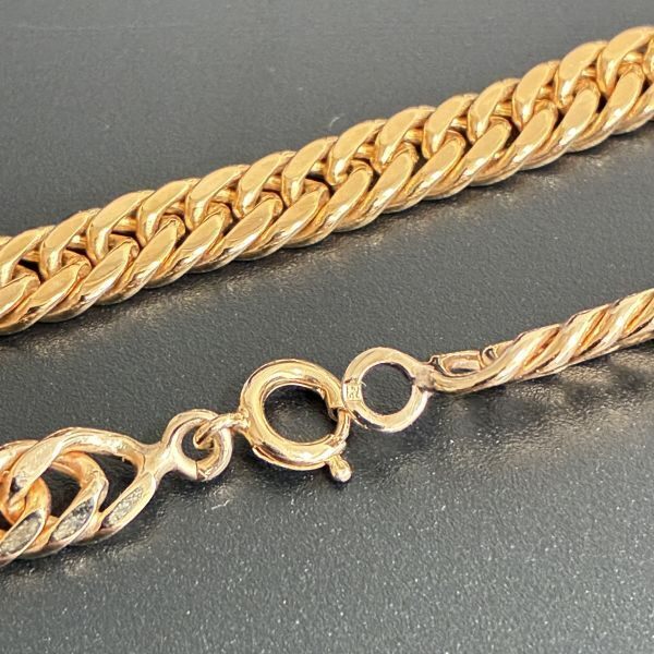 【フランス製・K18GF】ダブル喜平ブレスレット 18cm ゴールドフィルド 金張り