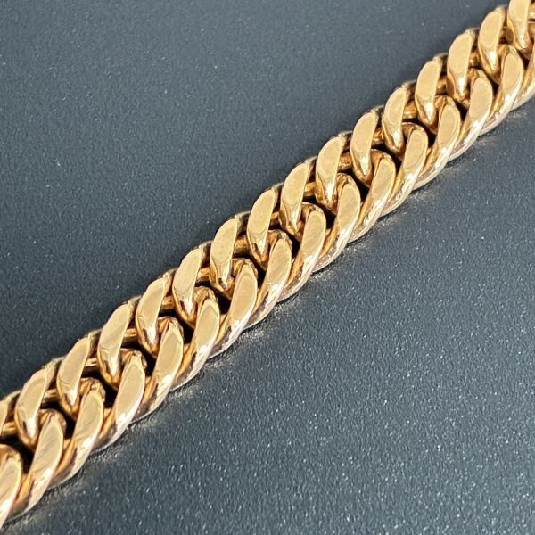 【フランス製・K18GF】ダブル喜平ブレスレット 18cm ゴールドフィルド 金張り