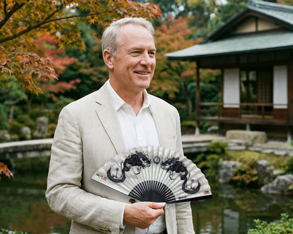 【昇運・守護・縁結びの京都一筆龍】 龍神御加護の扇子