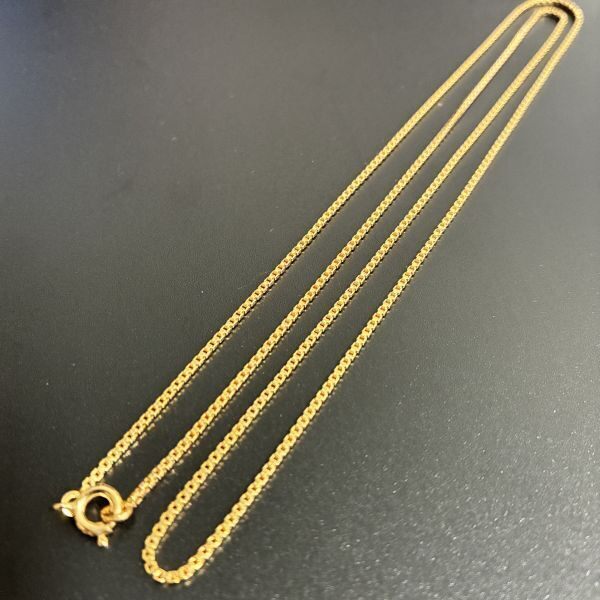 【フランス製・K18GF】ボックスチェーン ロングネックレス 60cm 