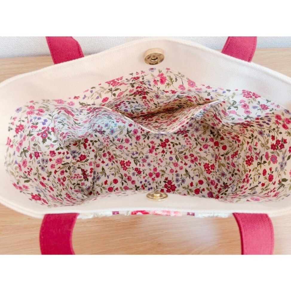 Mサイズバッグ　インド刺繍リボン（ハンドメイド）