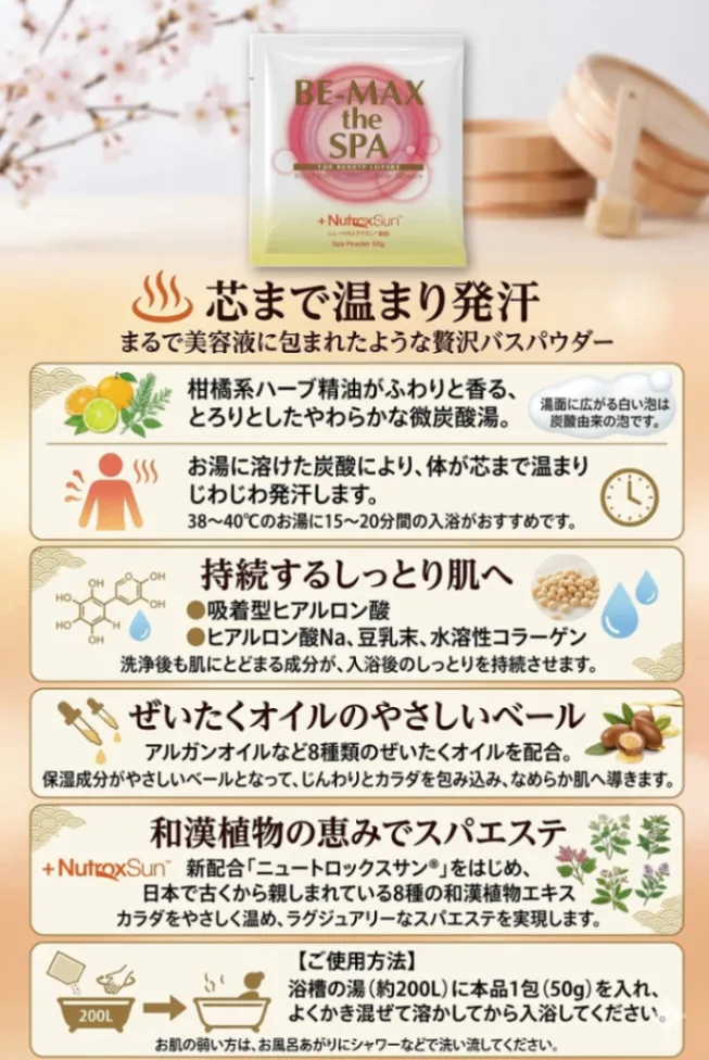 【美容液のような微炭酸入浴剤】BE-MAX ザ・スパ（the SPA）1袋　サロン専売・正規品