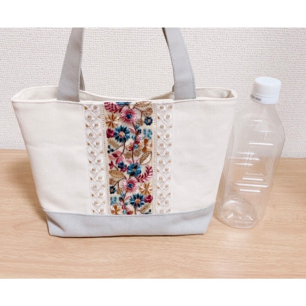 Sサイズバッグ　インド刺繍リボン　4（ハンドメイド）