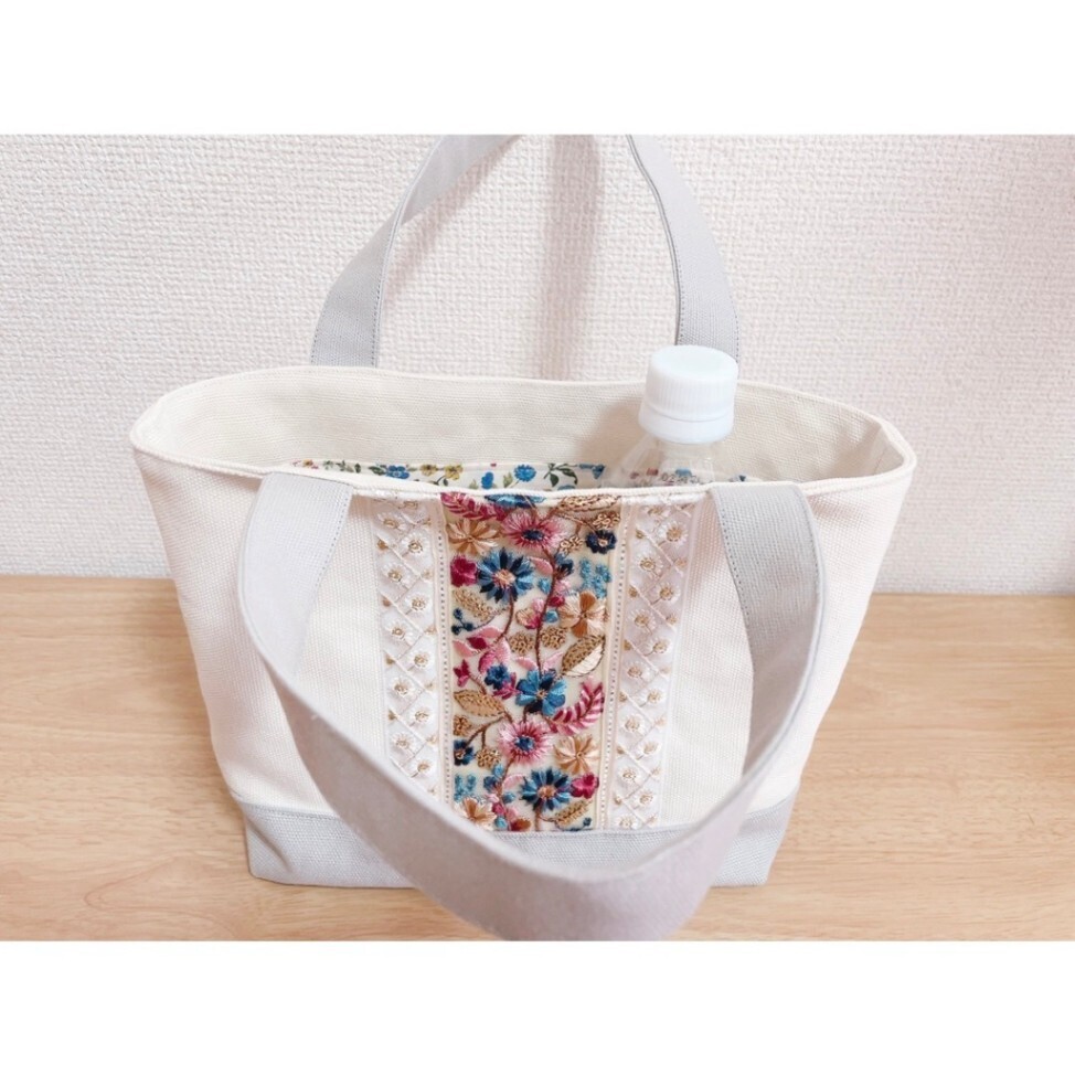 Sサイズバッグ　インド刺繍リボン　3（ハンドメイド）