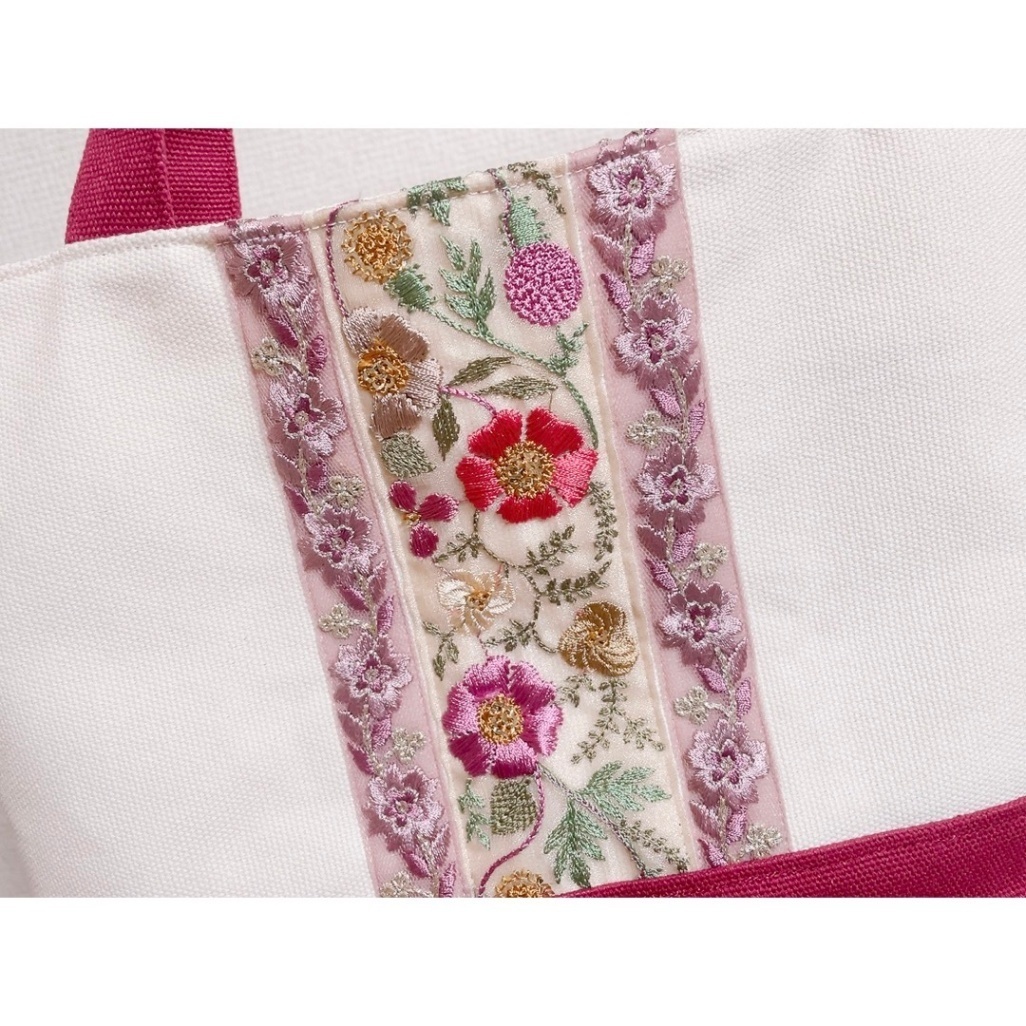 Sサイズバッグ　インド刺繍リボン　1（ハンドメイド）