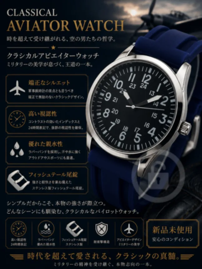 【軍事腕時計をラバーバンドでとことん使い倒す/新品】フイッシュテール尾錠装備 ①
