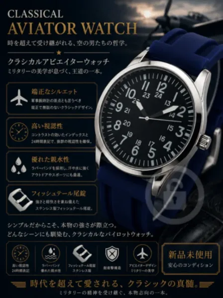 【軍事腕時計をラバーバンドでとことん使い倒す/新品】フイッシュテール尾錠装備 ①