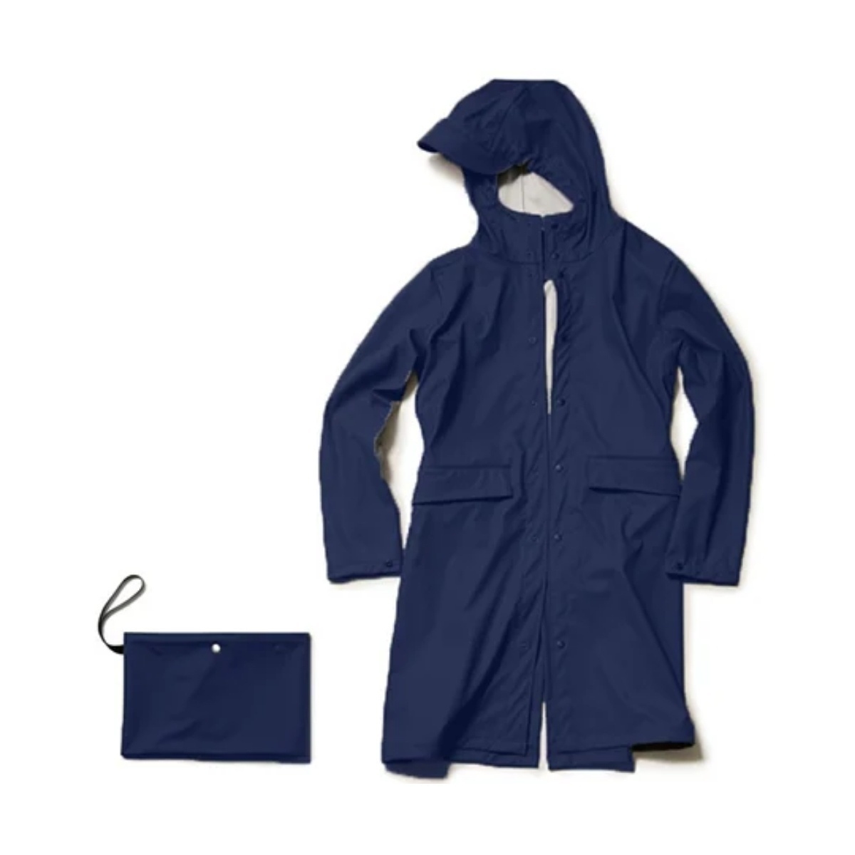 Makku フーディーコート AS-60 レインコート ユニセックス 雨具 カッパ ネイビー L