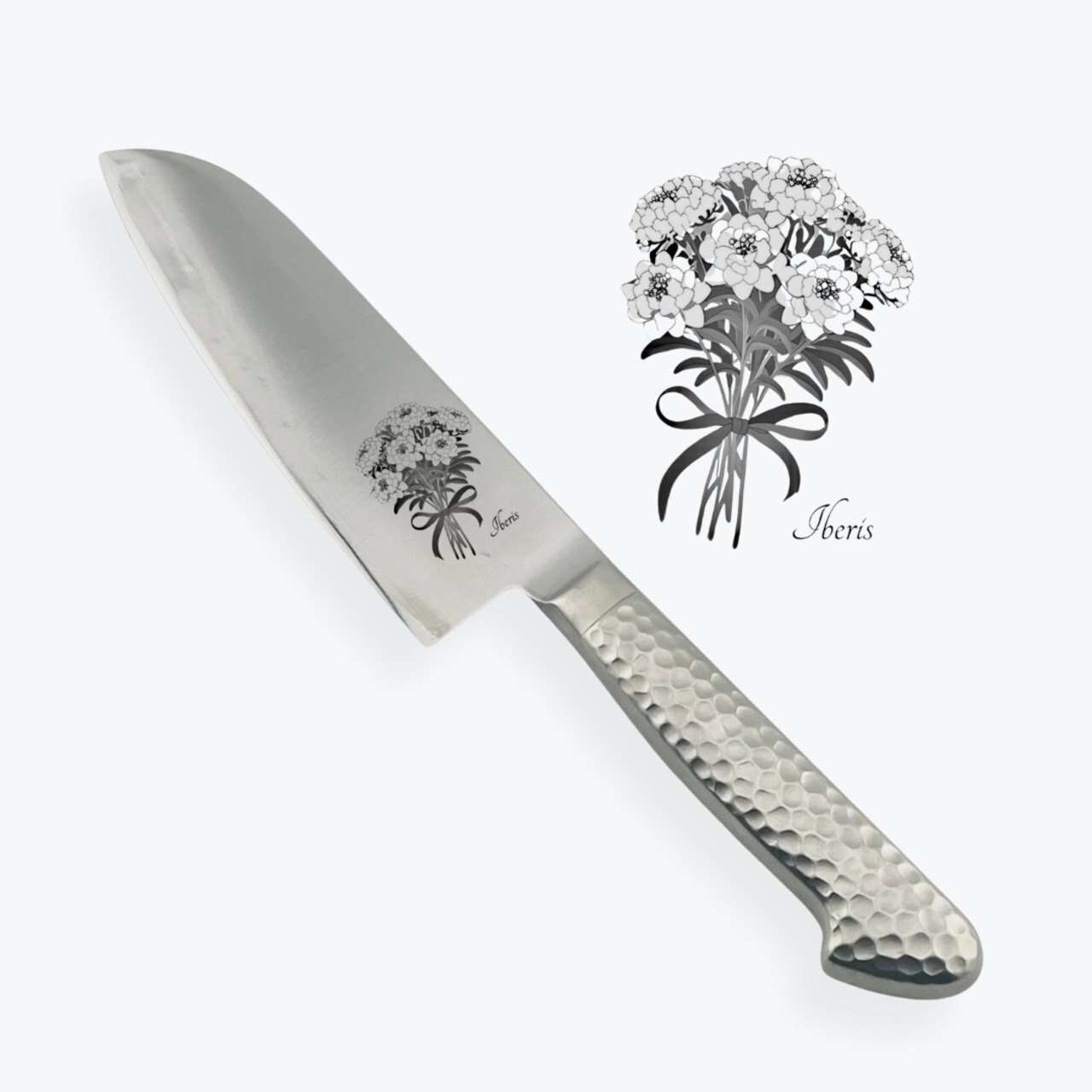 【イベリス】三徳包丁　刃渡り15.6cm　日本製　名入れ　刻印｜cherish 1st