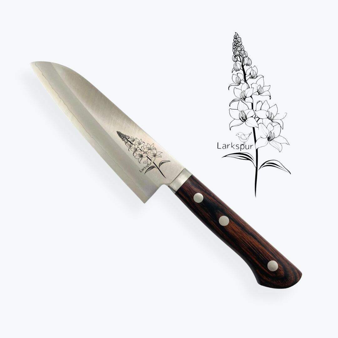 【ラークスパー】小型三徳包丁　刃渡り14cm　日本製　名入れ　刻印｜cherish 1st