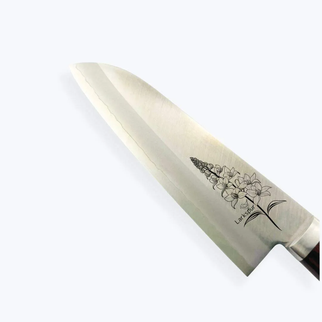 【ラークスパー】小型三徳包丁　刃渡り14cm　日本製　名入れ　オリジナル　手研ぎ
