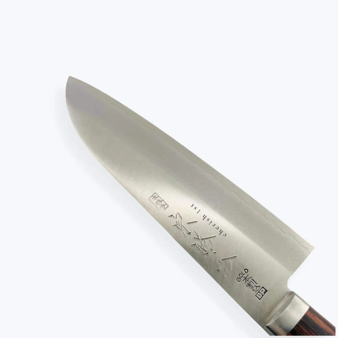 【ラークスパー】小型三徳包丁　刃渡り14cm　日本製　名入れ　オリジナル　手研ぎ
