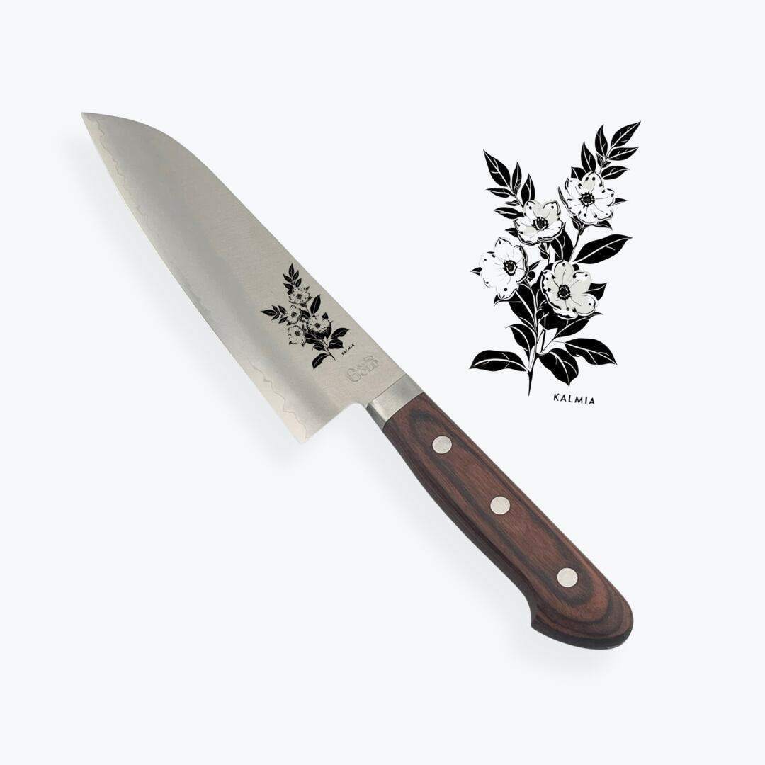 【カルミア】三徳包丁　刃渡り16.5cm　日本製　名入れ　刻印｜cherish 1st