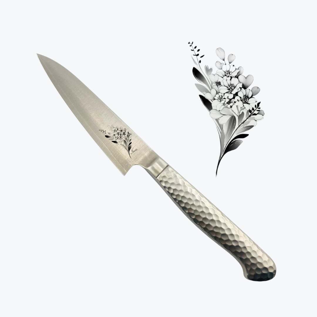 【イベリス】ペティナイフ　刃渡り12cm　日本製　名入れ　刻印｜cherish 1st