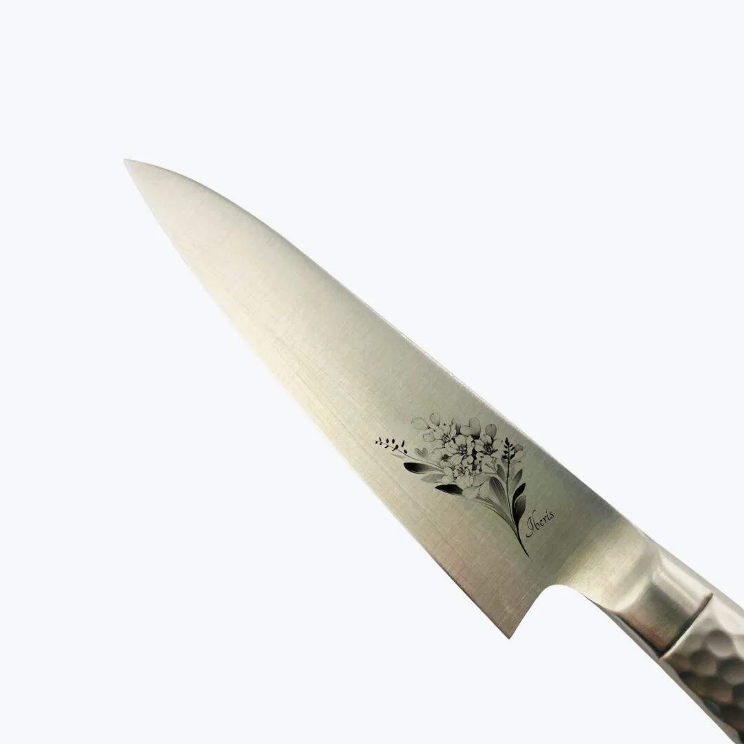 【イベリス】ペティナイフ　刃渡り12cm　日本製　名入れ　オリジナル　手研ぎ
