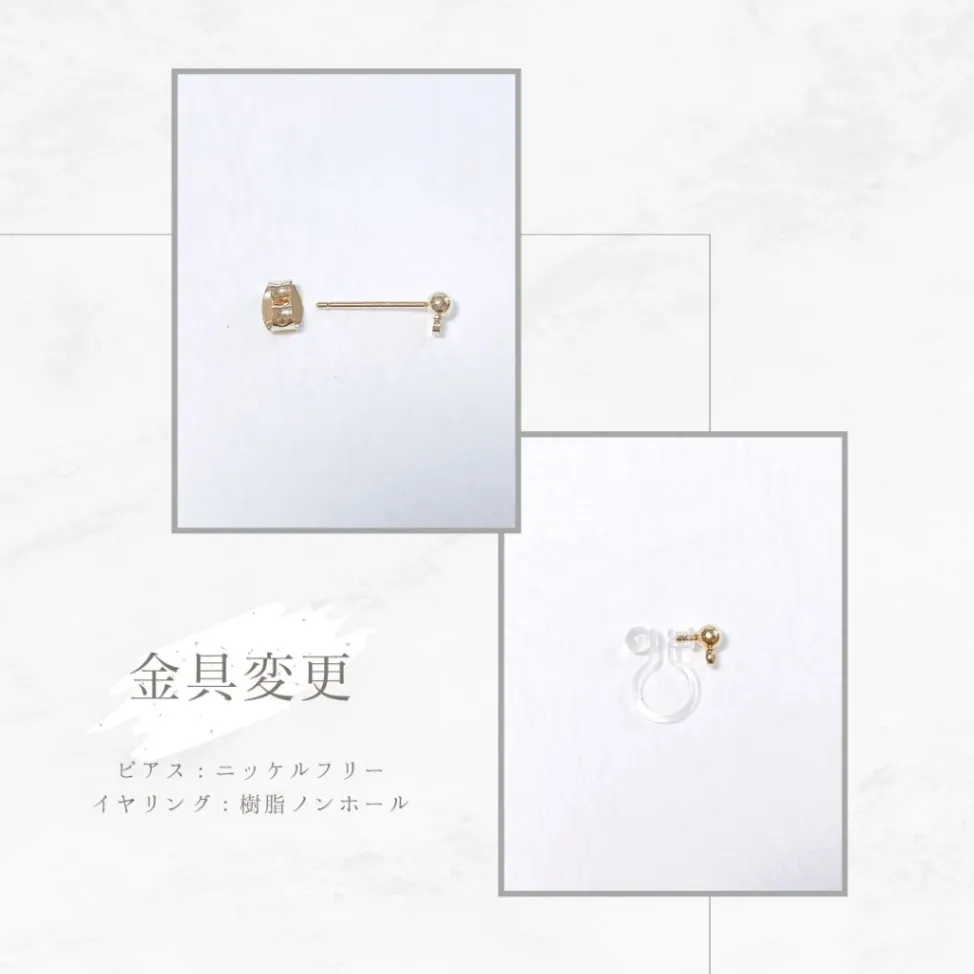 🌼フラワー×クリアドロップピアス（イヤリング）｜ピンクorホワイト｜小ぶりデザイン