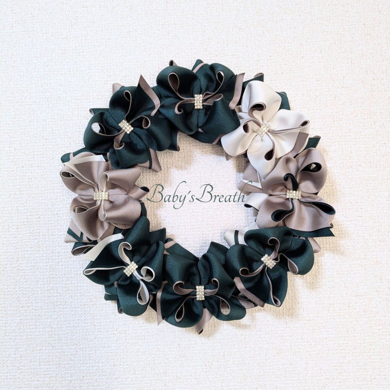 マーベラスリボンリース Green&Greige