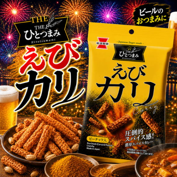 THEひとつまみ えびカリ🍛 40g 岩塚製菓 食べきりサイズ おためし 日本のお米100% 長岡