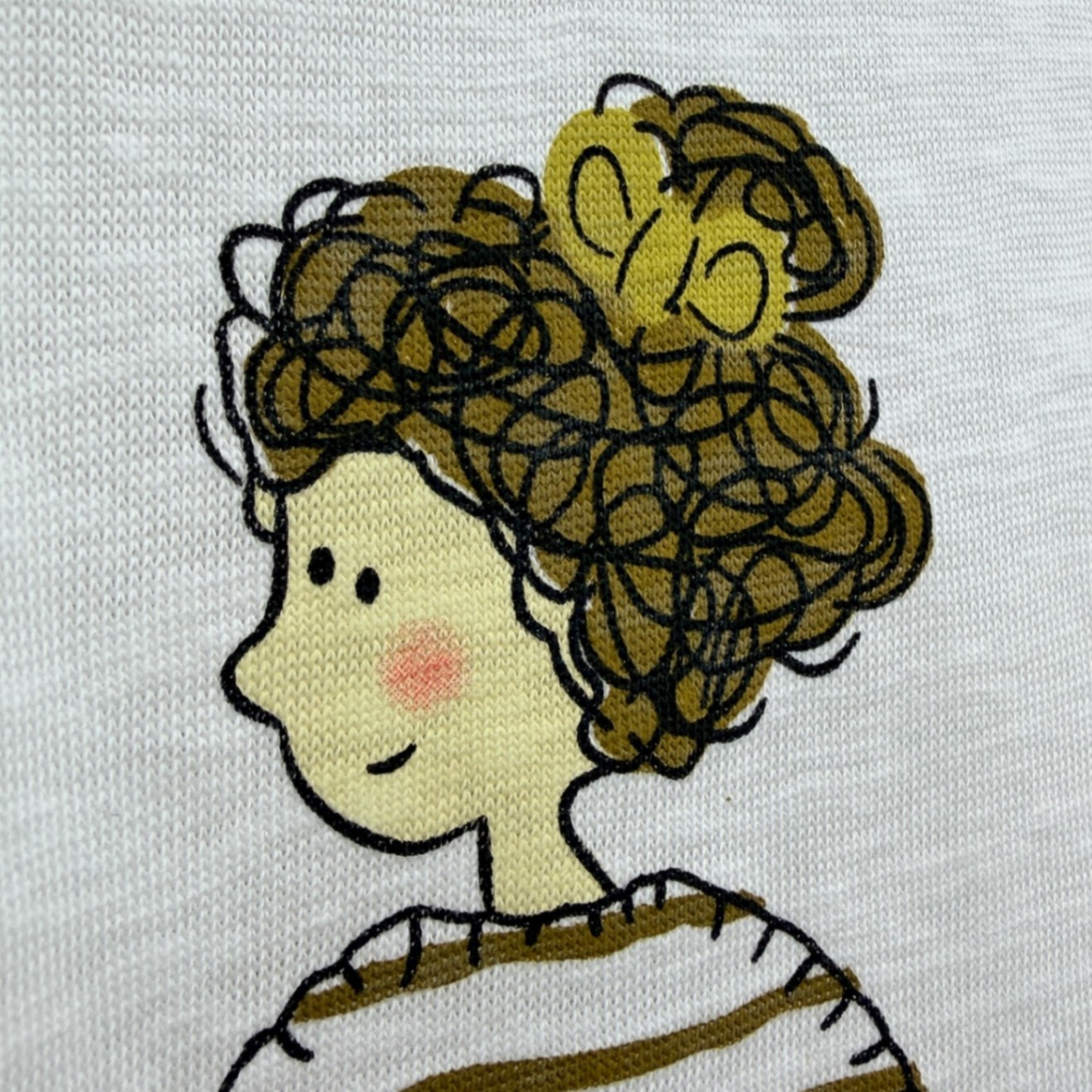 【さらっと着れる】
イラストプリント コットンTシャツ 白　ゆったり
大人可愛い　