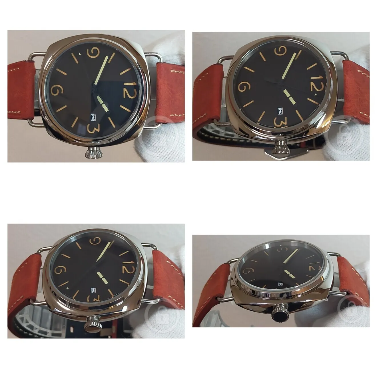 【レトロコア仕様にして安心の国産NH35搭載/新品】裏スケ レッドブラウンレザー