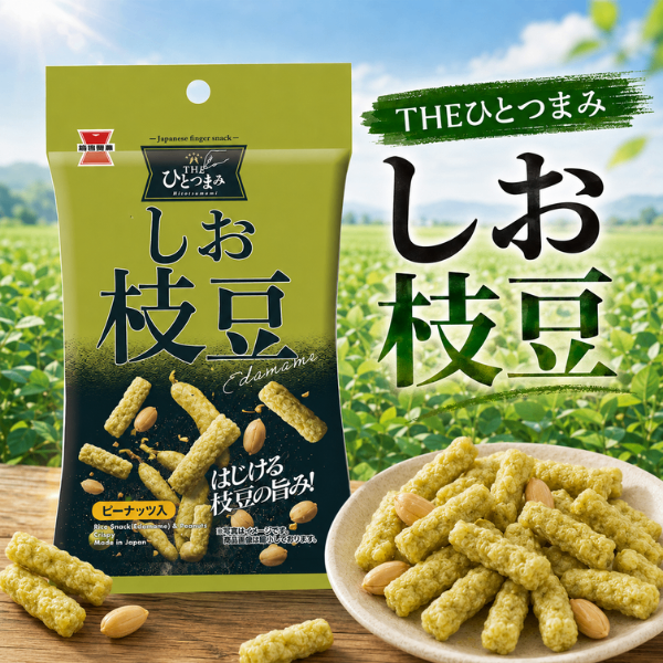 THEひとつまみ しお枝豆 40g 日本のお米100% おためし食べきりパック 岩塚製菓  