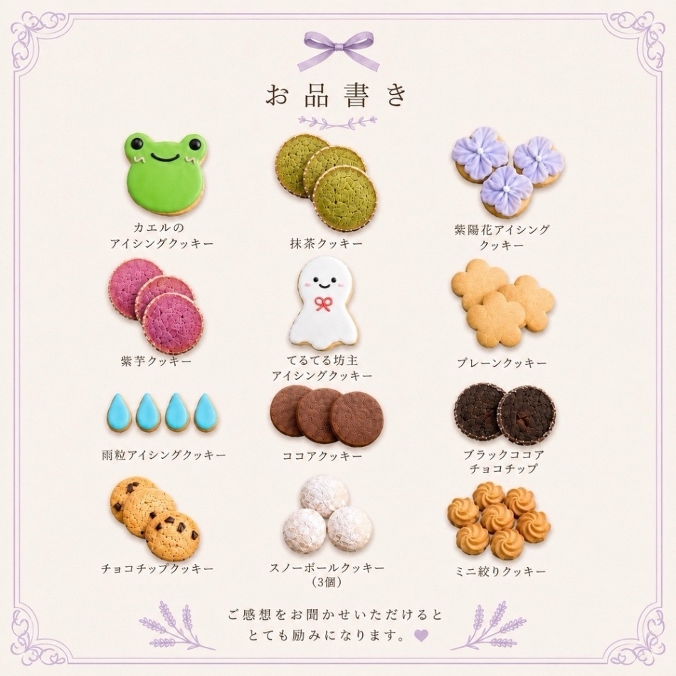 【数量限定】季節のクッキー缶①
　　　〜６月　梅雨缶〜（発送予定日6/11）