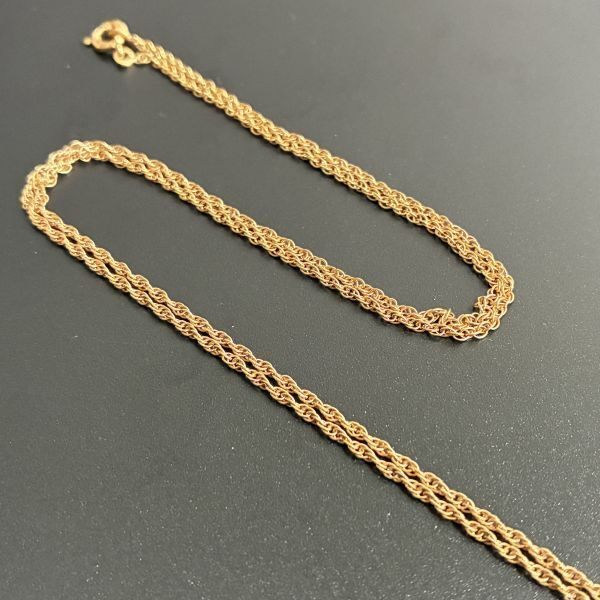 【フランス製・K18GF】ロープチェーン ネックレス 55cm