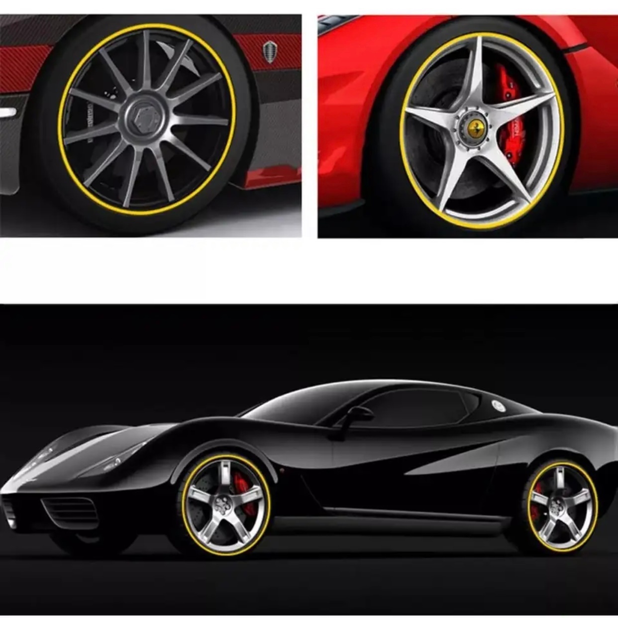 ノーマル リムステッカー 反射 17 18 インチ リムライン リム テープ バイク 自動車 ８mm